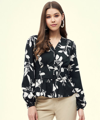HARPA Casual Printed Women Black Top