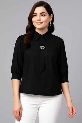 NEHA FASHIONNN Party Solid Women Brown Top