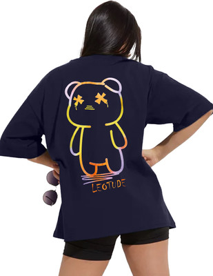 Leotude Printed Women Round Neck Multicolor T-Shirt