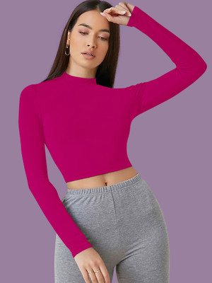 Maheshvi Casual Solid Women Pink Top