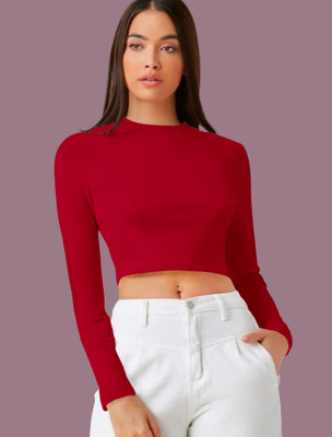 NAVYANKAA Casual Solid Women Red Top