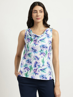 Fable Street Casual Floral Print Women White Top