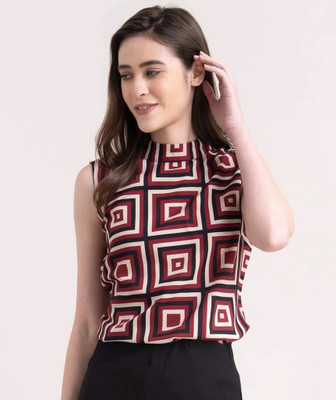 Mirana Casual Geometric Print Women Multicolor Top