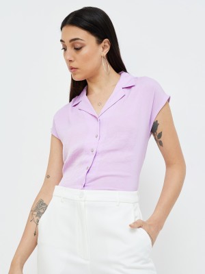 CODE by Lifestyle Casual Solid Women Purple Top