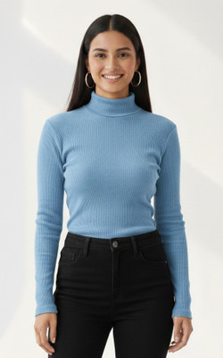 TAMILA FASHIONS Casual Self Design Women Light Blue Top