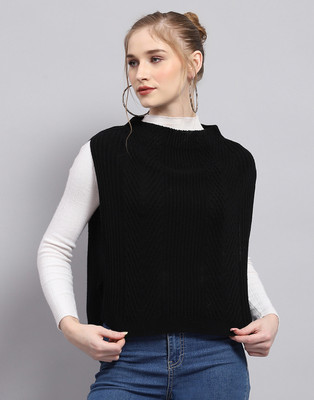 MONTE CARLO Casual Self Design Women Black Top