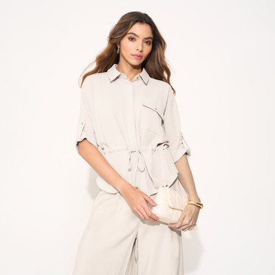 Annabelle by Pantaloons Casual Solid Women Grey Top