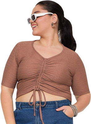 wild U Party Striped Women Brown Top