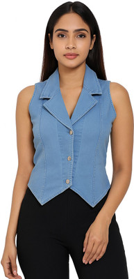 Ina fashion Casual Solid Women Light Blue Top