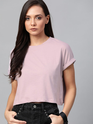 Roadster Casual Solid Women Purple Top