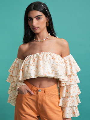 Tokyo Talkies Casual Printed Women Multicolor Top