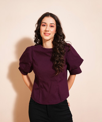 Globus Formal Solid Women Purple Top