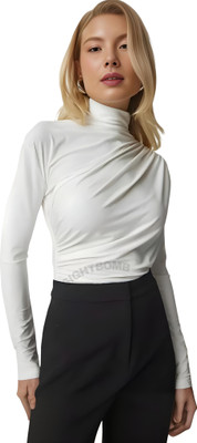 SIGHTBOMB Party Solid Women White Top