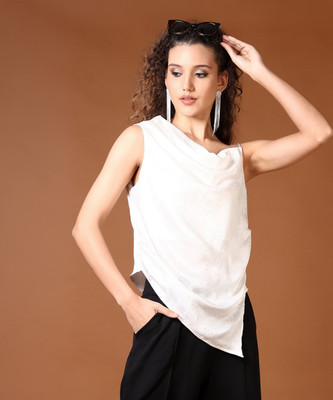 V-MART Casual Solid Women White Top
