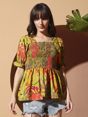 LookShine Casual Printed Women Green Top