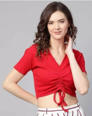 Whitewhale Casual Solid Women Red Top