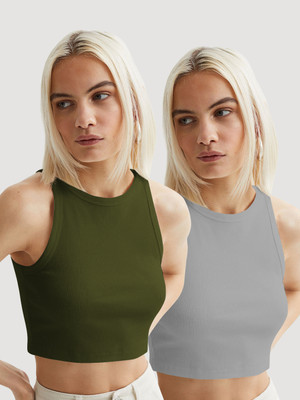 METRONAUT Casual Solid Women Green Top
