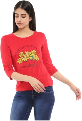 V-MART Casual Printed Women Red Top