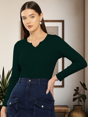 Maheshvi Casual Solid Women Green Top