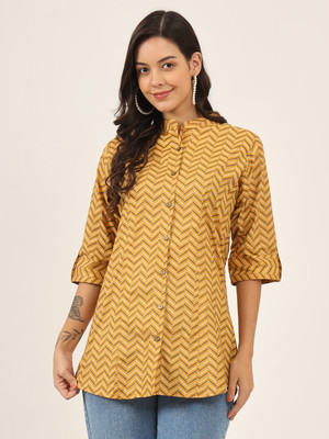 DIVENA Women Striped A-line Kurta(Yellow)