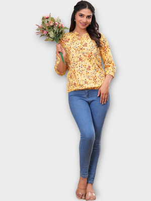 BM enterprises Casual Printed Women Yellow Top