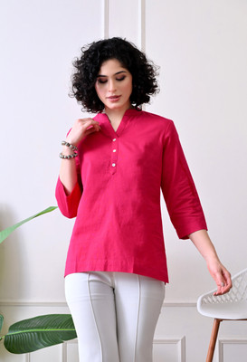 voguebyavantika Casual Solid Women Green Top