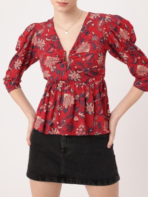 Dressberry Casual Printed Women Red Top