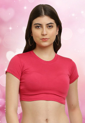 CANIDAE Casual Solid Women Pink Top