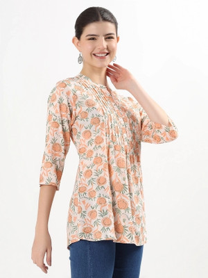 Zivaana Casual Printed Women Pink Top