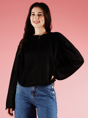 Globus Casual Solid Women Black Top
