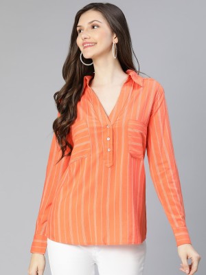 OXOLLOXO Casual Checkered Women Orange Top