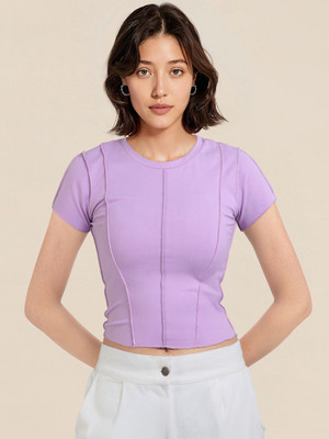 Dressberry Casual Striped Women Purple Top
