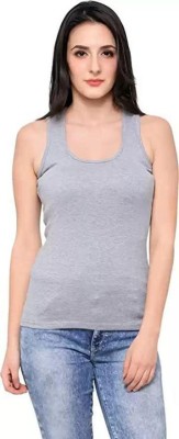 BRAMMEN Casual Solid Women Grey Top