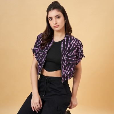 SF Jeans by Pantaloons Casual Printed Women Purple Top