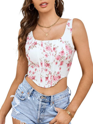 Projas Casual Printed Women Pink, White Top