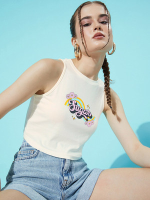 Dressberry Casual Printed Women White Top