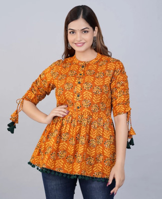 hustiger Casual Printed Women Multicolor Top