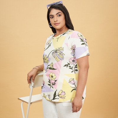 Honey Curvytude by Pantaloons Casual Printed Women White Top