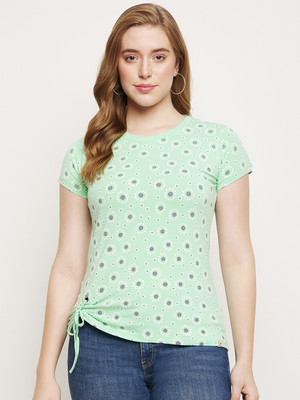 DUKE Casual Printed Women Grey, Light Green, White Top