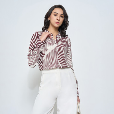 Annabelle by Pantaloons Casual Printed Women Brown Top