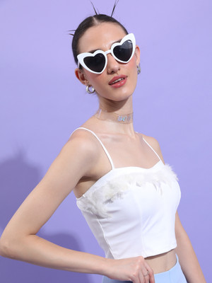 Tokyo Talkies Casual Solid Women White Top