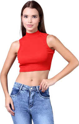 Realglimpse Casual Self Design Women Red Top