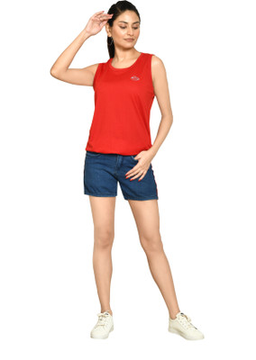 altius Casual Solid Women Red Top