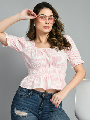 PRETTY LOVING THING Casual Checkered Women Pink Top