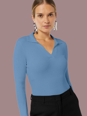 Kashonaa Casual Self Design Women Blue Top