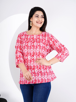 Gamyam Casual Floral Print Women Pink Top