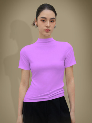 NAVYANKAA Casual Solid Women Purple Top