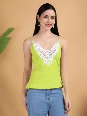 KOTTY Casual Solid Women Green Top