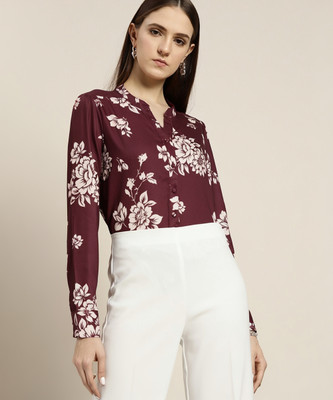 her by invictus Casual Printed Women Maroon Top