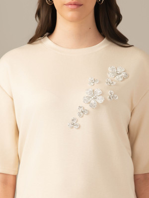 Albion Casual Solid Women Beige Top